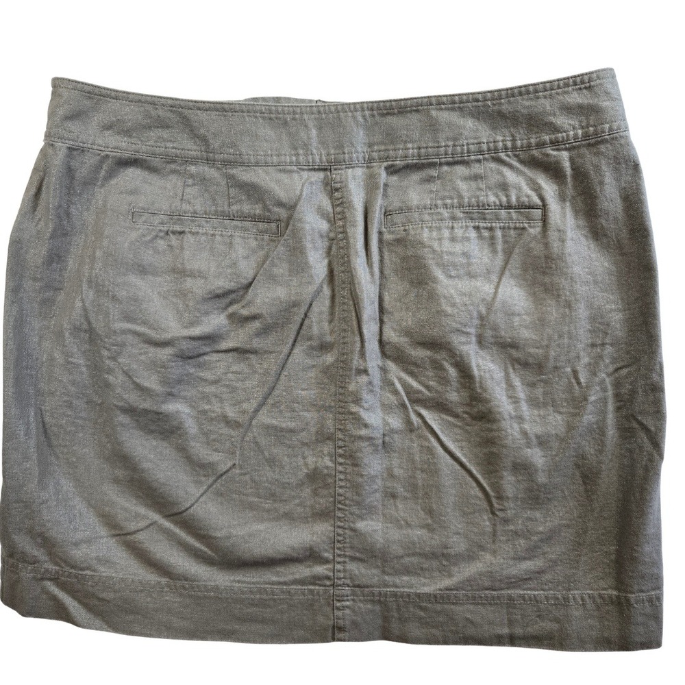 Loft Size 6 Linen‎ Blend Skirt Taupe Career Casual Metalliccore Futuristicore - Picture 6 of 7